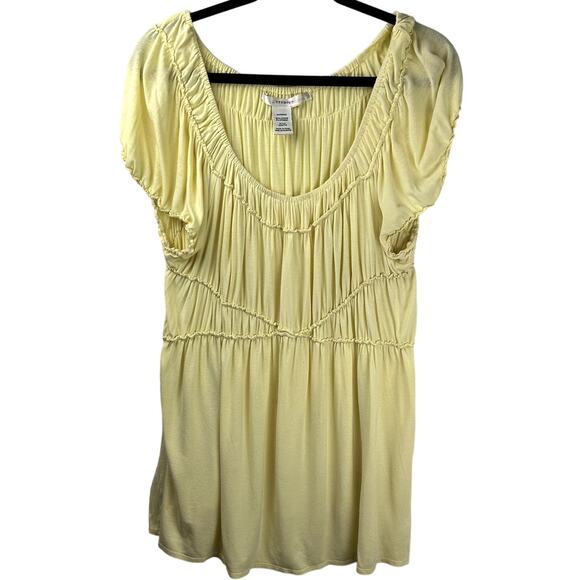 Studio M by Max Studio Yellow Off-the-Shoulder Short Sleeve Cottage Core S-M Top - Picture 1 of 6